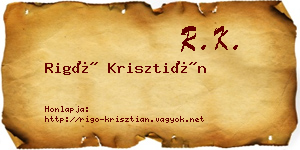 Rigó Krisztián névjegykártya